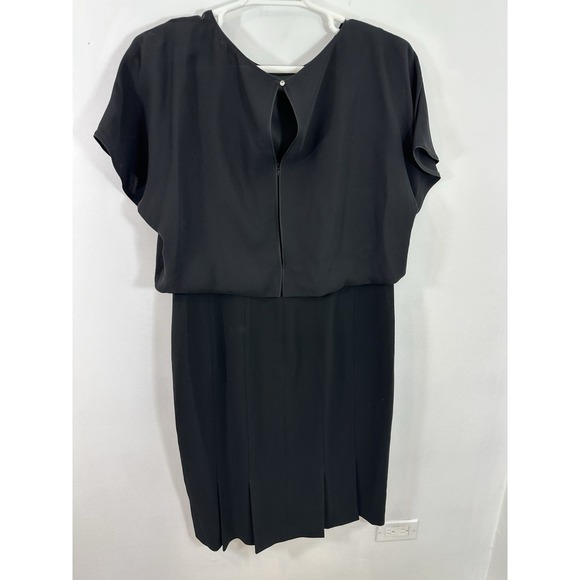 Lafayette 148 New York Women's Black Butterfly Sleeve Blouson Dress Size 16 - Picture 5 of 10